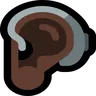 Ear With Hearing Aid: Dark Skin Tone Emoji 🦻🏿 image - Microsoft Windows 10 Segoe UI Emoji style
