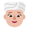 Woman Wearing Turban: Medium-Light Skin Tone Emoji 👳🏼‍♀️ image - Microsoft Classic 2D style