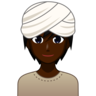 Person Wearing Turban: Dark Skin Tone Emoji 👳🏿 image - Emojidex style