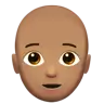 Person: Medium Skin Tone, Bald Emoji 🧑🏽‍🦲 image - Apple style