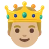 Prince: Medium-Light Skin Tone Emoji 🤴🏼 image - Google Noto Color style