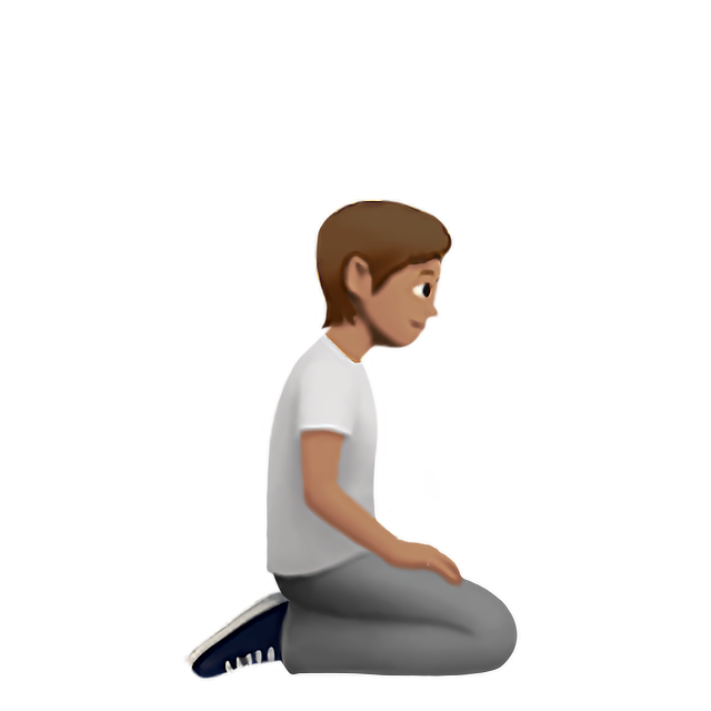Person Kneeling Facing Right: Medium Skin Tone