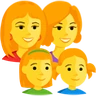 Family: Woman, Woman, Girl, Girl Emoji 👩‍👩‍👧‍👧 image - Facebook Messenger (2016) style