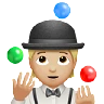 Person Juggling: Medium-Light Skin Tone Emoji 🤹🏼 image - Apple style