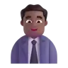 Man Office Worker: Medium-Dark Skin Tone Emoji 👨🏾‍💼 image - Microsoft 3D Fluent style