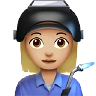 Woman Factory Worker: Medium-Light Skin Tone Emoji 👩🏼‍🏭 image - Apple style