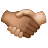 Handshake: Medium-Light Skin Tone, Medium-Dark Skin Tone Emoji 🫱🏼‍🫲🏾 image - Samsung style