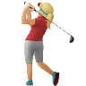 Woman Golfing: Medium-Light Skin Tone Emoji 🏌🏼‍♀️ image - Apple style