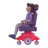 Woman In Motorized Wheelchair: Medium Skin Tone