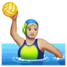 Woman Playing Water Polo: Medium-Light Skin Tone Emoji 🤽🏼‍♀️ image - WhatsApp style