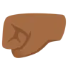 Left-Facing Fist: Medium-Dark Skin Tone Emoji 🤛🏾 image - Google Noto Color style