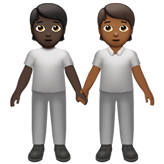 People Holding Hands: Dark Skin Tone, Medium-Dark Skin Tone