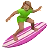 Woman Surfing: Medium Skin Tone