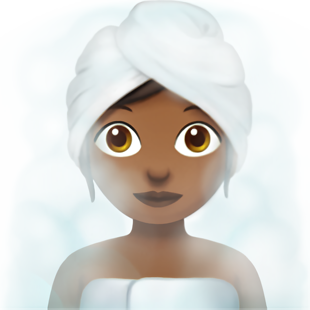 Woman In Steamy Room: Medium-Dark Skin Tone