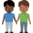 Men Holding Hands: Dark Skin Tone, Medium-Dark Skin Tone