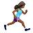 Woman Running Facing Right: Medium-Dark Skin Tone