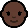 Woman: Dark Skin Tone, Bald Emoji 👩🏿‍🦲 image - Microsoft Windows 10 Segoe UI Emoji style