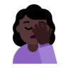 Woman Facepalming: Dark Skin Tone Emoji 🤦🏿‍♀️ image - Microsoft Classic 2D style