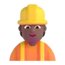 Construction Worker: Medium-Dark Skin Tone Emoji 👷🏾 image - Microsoft 3D Fluent style