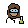 Woman Scientist: Medium Skin Tone Emoji 👩🏽‍🔬 image - OpenMoji style
