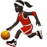 Woman Bouncing Ball: Dark Skin Tone Emoji ⛹🏿‍♀️ image - Apple style