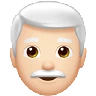 Man: Light Skin Tone, White Hair Emoji 👨🏻‍🦳 image - Apple style