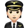 Pilot: Light Skin Tone Emoji 🧑🏻‍✈️ image - Apple style