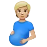 Pregnant Person: Medium-Light Skin Tone Emoji 🫄🏼 image - WhatsApp style