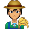 Farmer: Medium Skin Tone Emoji 🧑🏽‍🌾 image - Emojidex style