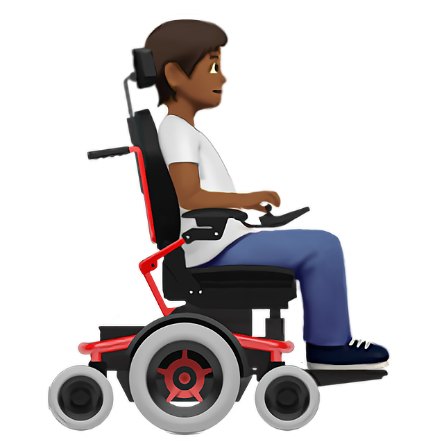Person In Motorized Wheelchair Facing Right: Medium-Dark Skin Tone