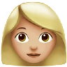 Woman: Medium-Light Skin Tone Emoji 👩🏼 image - Apple style