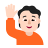 Person Raising Hand: Light Skin Tone Emoji 🙋🏻 image - Microsoft Classic 2D style
