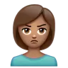 Person Pouting: Medium Skin Tone Emoji 🙎🏽 image - WhatsApp style