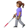 Woman With White Cane: Medium Skin Tone Emoji 👩🏽‍🦯 image - Samsung style