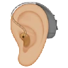 Ear With Hearing Aid: Medium-Light Skin Tone Emoji 🦻🏼 image - Apple style