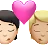 Kiss: Person, Person, Light Skin Tone, Medium-Light Skin Tone