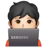 Technologist: Light Skin Tone Emoji 🧑🏻‍💻 image - Samsung style