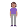Woman Standing: Medium Skin Tone Emoji 🧍🏽‍♀️ image - Microsoft Classic 2D style