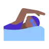 Woman Swimming: Medium-Dark Skin Tone Emoji 🏊🏾‍♀️ image - Tossface style