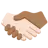 Handshake: Light Skin Tone, Medium-Dark Skin Tone