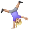 Woman Cartwheeling: Medium-Light Skin Tone Emoji 🤸🏼‍♀️ image - Samsung style