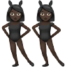 Women With Bunny Ears: Dark Skin Tone Emoji 👯🏿‍♀️ image - Apple style