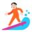 Person Surfing: Light Skin Tone