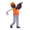 Person Golfing: Dark Skin Tone Emoji 🏌🏿 image - Microsoft 3D Fluent style