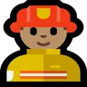 Man Firefighter: Medium Skin Tone Emoji 👨🏽‍🚒 image - Microsoft Windows 10 Segoe UI Emoji style