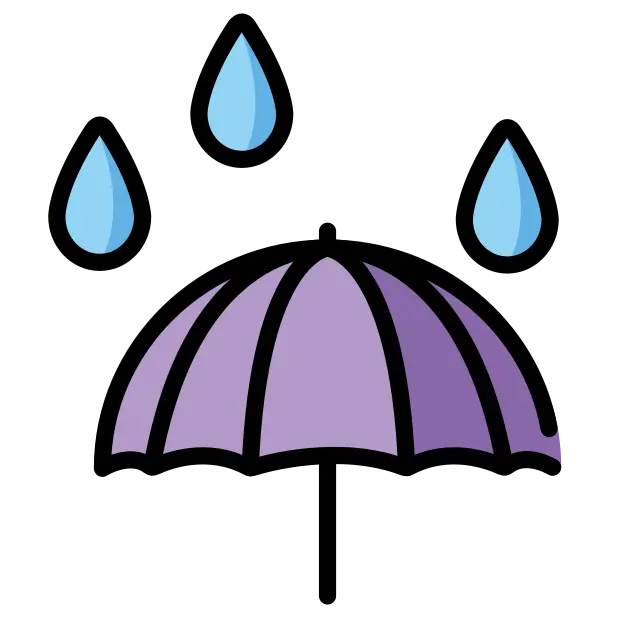 Umbrella With Rain Drops