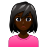 Woman Pouting: Dark Skin Tone Emoji 🙎🏿‍♀️ image - Emojidex style