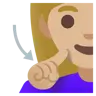 Deaf Woman: Medium-Light Skin Tone Emoji 🧏🏼‍♀️ image - Google Noto Color style