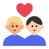 Couple With Heart: Man, Man, Medium-Light Skin Tone, Light Skin Tone Emoji 👨🏼‍❤️‍👨🏻 image - Tossface style