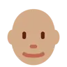 Man: Medium Skin Tone, Bald Emoji 👨🏽‍🦲 image - Twitter / X (Twemoji) style